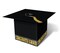 Party Central Pack of 6 Black and Gold Graduation Cap "CONGRATS GRAD" Party Gift Card Boxes 8.5"
